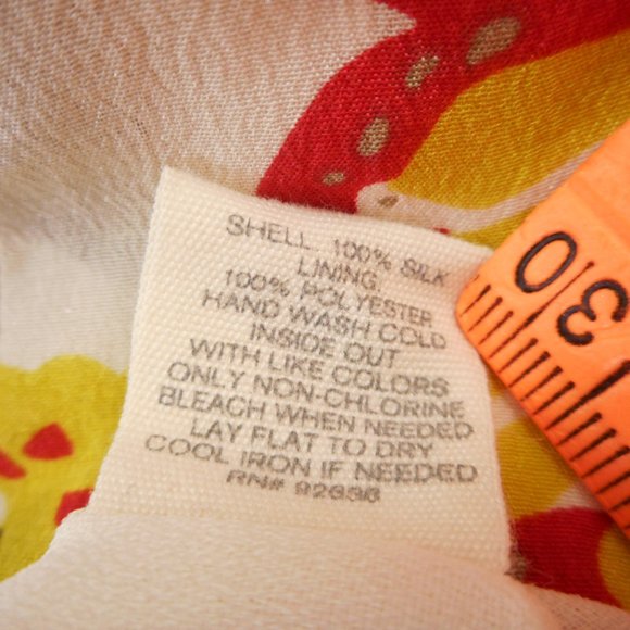 Fossil Women's Size M A-Line Sleeveless Dress Butterfly Print Silk - Picture 8 of 8